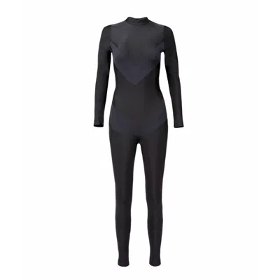 Numbat Women's Black Power Jumpsuit -ribbed Decorative