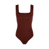 Numbat Women's Brown Lara Ribbed Organic Comfort Bodysuit-cinnamon In Brown