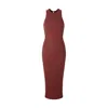 Numbat Women's Brown Lena Ribbed Fitted Midi Dress Cinnamon In Brown