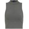 Numbat Women's Green Vital Zipper Swim Crop Top In Green