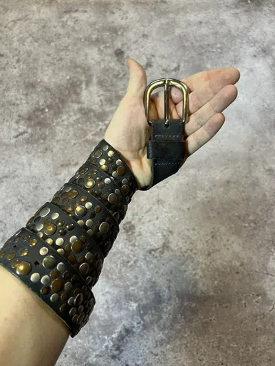 Pre-owned Number N Ine 00ʼs Number Nine Style Japan Leather Y2k Belt Archive Black