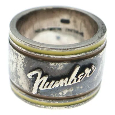 Pre-owned Number N Ine 0.925 Silver Fender Logo Ring
