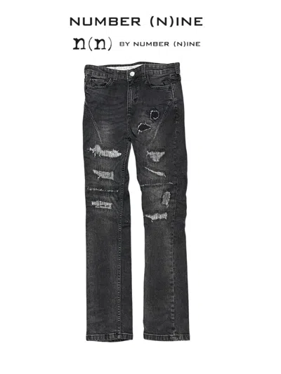 Pre-owned Number N Ine 2000s Number (n)ine Distressed Denim Jeans In Black