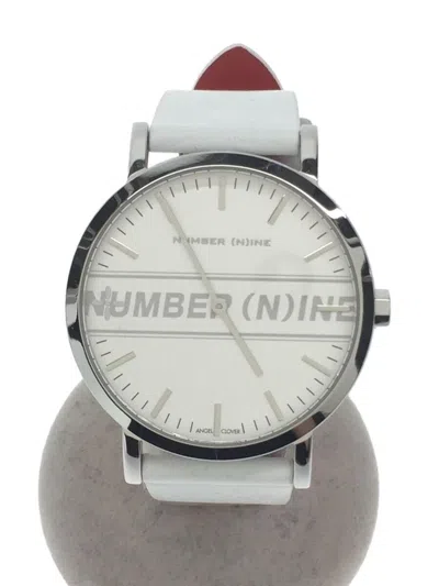 Pre-owned Number N Ine Angel Clover Logo Leather Watch In White