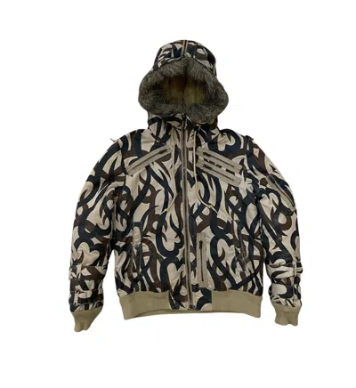 Pre-owned Number N Ine Aw04 Number Nine Tribal Camo Puffer Hooded Faux Winterjacket In Green