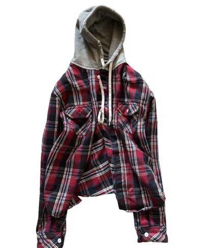 Pre-owned Number N Ine Aw05 Hybrid Flannel In Red