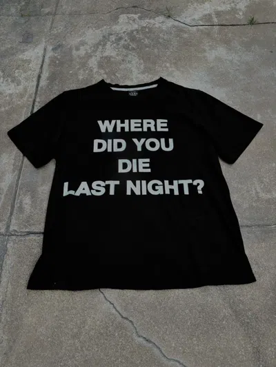 Pre-owned Number N Ine Aw09 "a Closed Feeling" Where Did You Die Last Night Tee In Black