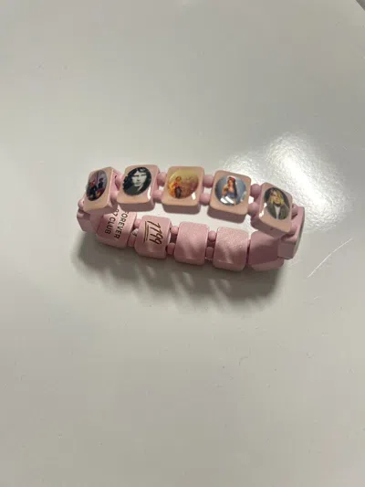 Pre-owned Number N Ine Bazo 1199.fm Paris Forever 27 Club Bracelet Pink