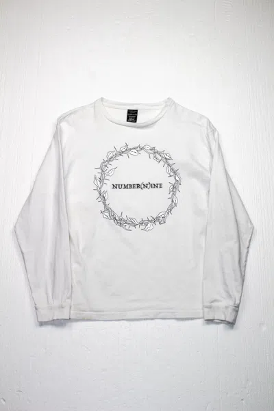 Pre-owned Number N Ine Crest Logo L/s Tee In White