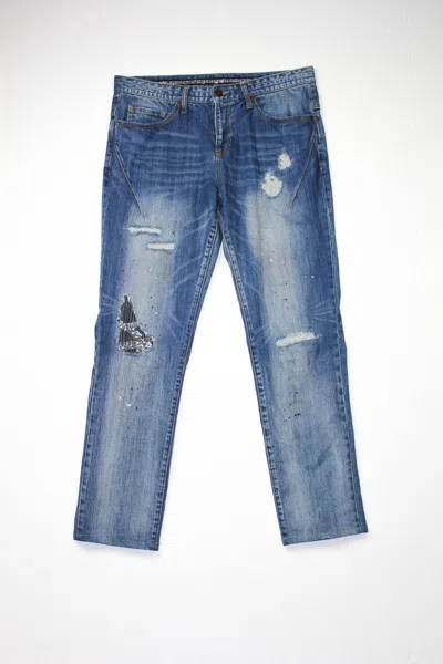 Pre-owned Number N Ine Damaged Jeans In Blue