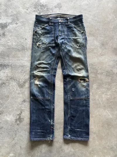 Pre-owned Number N Ine Distressed Number (n)ine Birds Double Knee Carpenter Denim