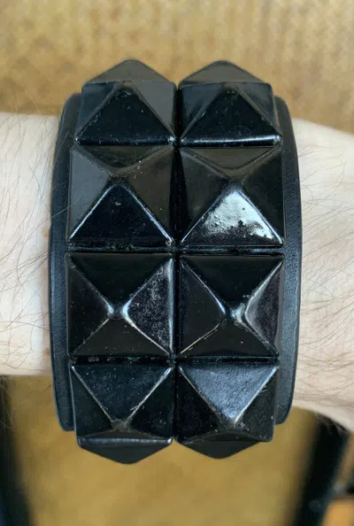 Pre-owned Number N Ine Fw04 Number (n)ine Studded Leather Bracelet In Black