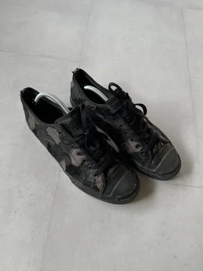 Pre-owned Number N Ine Grail Number (n)ine Crying Heart Patchwork Converse Shoes In Black