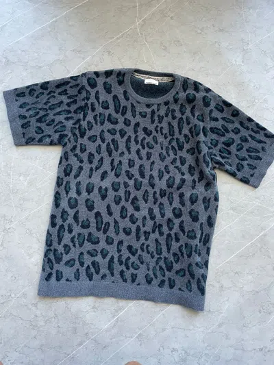 Pre-owned Number N Ine Leopard Knit Short Sleeves In Black