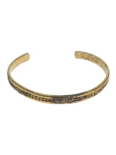 Pre-owned Number N Ine Musical Note Bangle In Gold