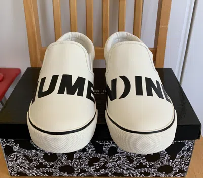 Pre-owned Number N Ine New Number (n)ine Logo Slip On Sneakers In White