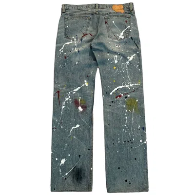 Pre-owned Number N Ine No Paypal Ss06 Welcome To The Shadow Paint Splatter Denim In Blue