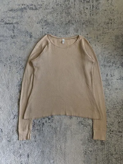 Pre-owned Number N Ine Number (n)ine - Aw02 Waffle Knit Thermal Long Sleeve In Sand