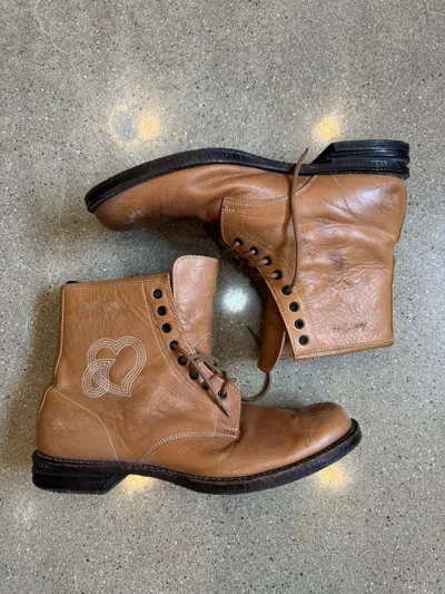 Pre-owned Number N Ine Number Nine 03 Crying Heart Boot In Orange