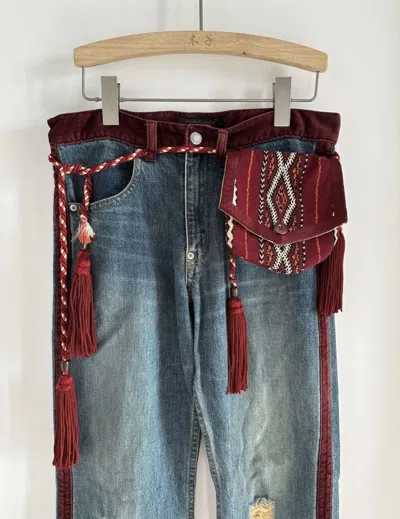 Pre-owned Number N Ine Number Nine 09ss Drawstring Waist Bag The Lonesome Heroes In Red