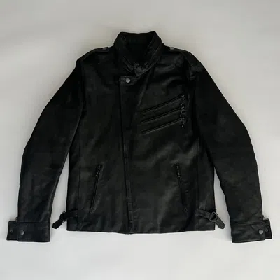 Pre-owned Number N Ine Number (n)ine Aw04 Sheepskin Suede Leather Moto Jacket In Black