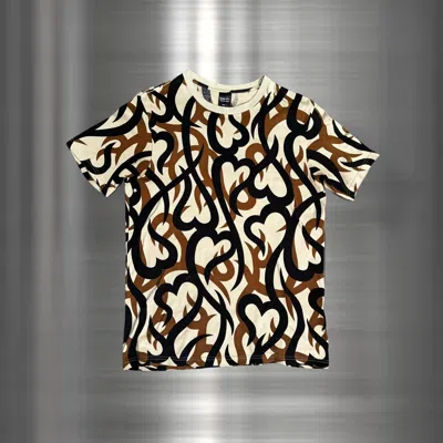 Pre-owned Number N Ine Number (n)ine Aw04 Tribal Heart Camo Tee In Brown