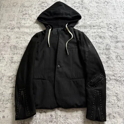 Pre-owned Number N Ine Number (n)ine Aw05 Hybrid Leather Sleeve Studded Blazer | 2