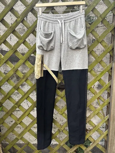 Pre-owned Number N Ine Number Nine Aw05 “the High Streets” Hybrid Cargo Sweatpants In Gray