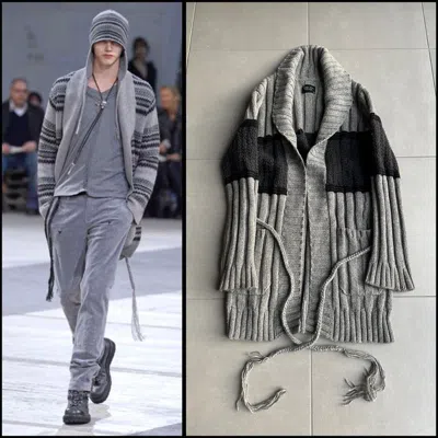 Pre-owned Number N Ine Number Nine Aw07 “love God Murder” Cashmere Heavy Cardigan In Gray