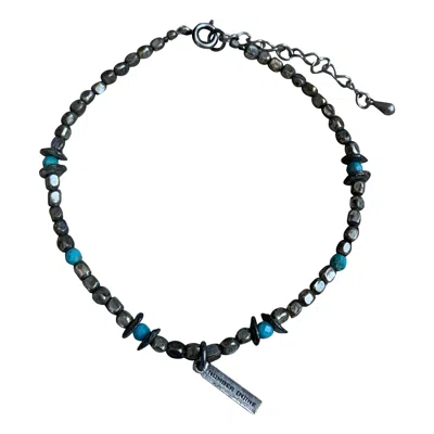 Pre-owned Number N Ine Number (n)ine Beaded Turquoise Logo Bracelet