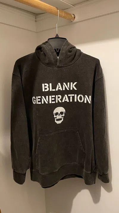 Pre-owned Number N Ine Number (n)ine Blank Generation Skull Hoodie In Washed Black