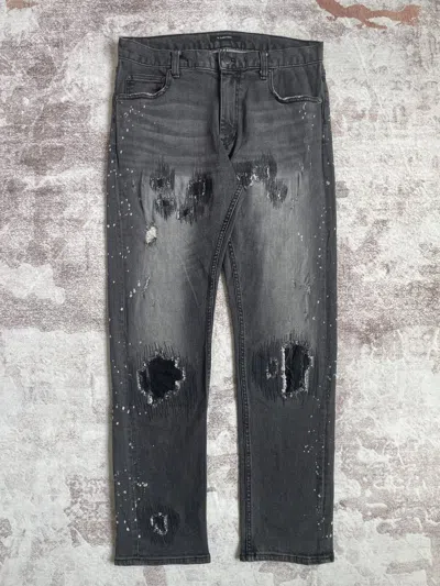 Pre-owned Number N Ine Number Nine Distressed Denim Pants In Black