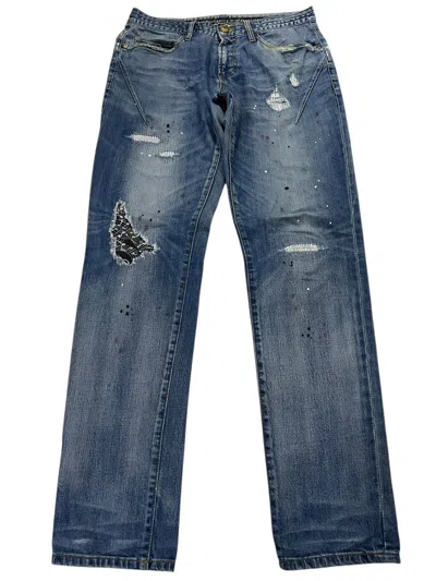 Pre-owned Number N Ine Number Nine Distressed Riped Faded Jeans