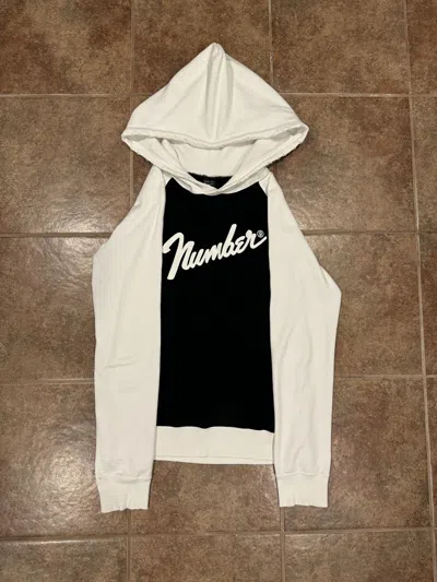 Pre-owned Number N Ine Number Nine Fender Hoodie White/black