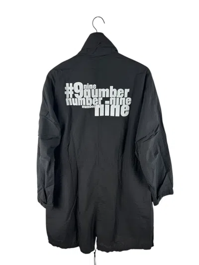 Pre-owned Number N Ine Number Nine Logo Print Long Jacket In Black