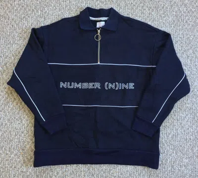 Pre-owned Number N Ine Number (n)ine Logo Quarter Zip Sweatshirt In Blue