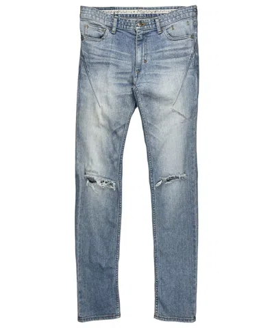 Pre-owned Number N Ine Number (n)ine Music Note Darted Distressed Blue Denim Jeans
