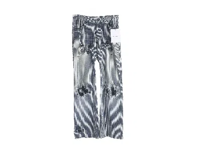 Pre-owned Number N Ine Number Nine Pinstripe Aw01 ‘standards' Distressed Denim In White