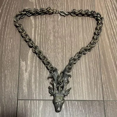 Pre-owned Number N Ine Number (n)ine Portland Period Chain Necklace In Gold