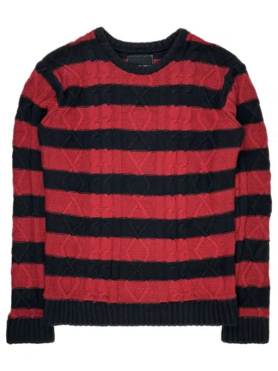Pre-owned Number N Ine Number (n)ine Red Cobain Striped Knit Sweater