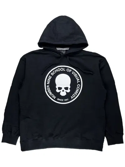 Pre-owned Number N Ine Number (n)ine School Of Visual Comedy Skull Hoodie In Black