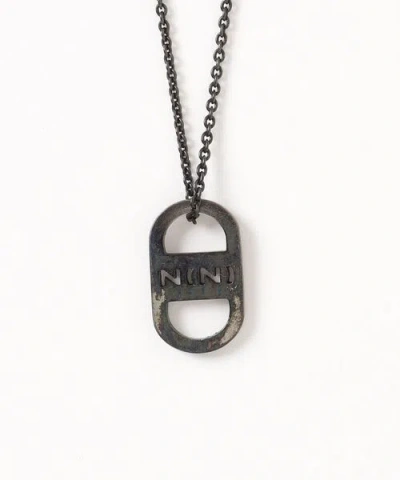 Pre-owned Number N Ine Number (n)ine Silver 999 N(n) Logo Unplug Necklace Black