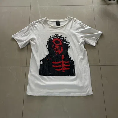 Pre-owned Number N Ine Number Nine Skeleton Jesus Tee In White