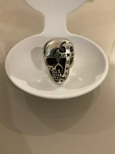 Pre-owned Number N Ine Number (n)ine Skull Cross Ring In Silver