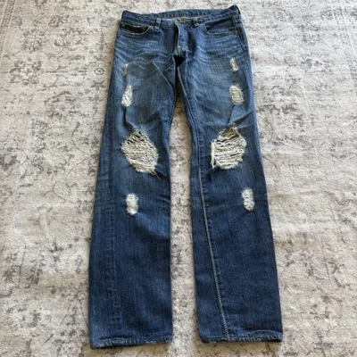 Pre-owned Number N Ine Number (n)ine Ss03 Kurt Cobain Distressed Jeans | Size 0x30 In Blue