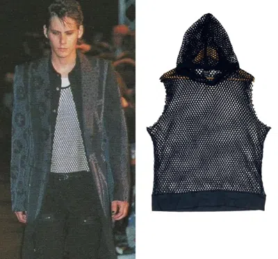 Pre-owned Number N Ine Number Nine Ss04 Mesh Netting Hoodie ‘dream Baby Dream' In Black