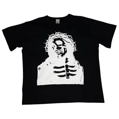 Pre-owned Number N Ine Number (n)ine Ss06 Re Skeleton Jesus Thorned Crown Tee In White