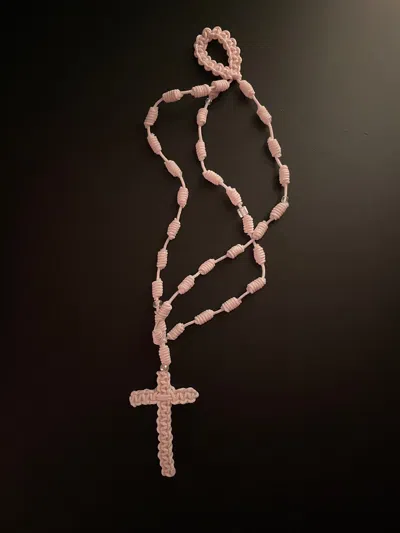 Pre-owned Number N Ine Number (n)ine Ss08 Cross Rosary Bracelet White