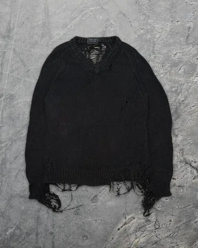 Pre-owned Number N Ine Number (n)ine Ssaw2003 Touch Me I'm Sick Distressed Knit In Black