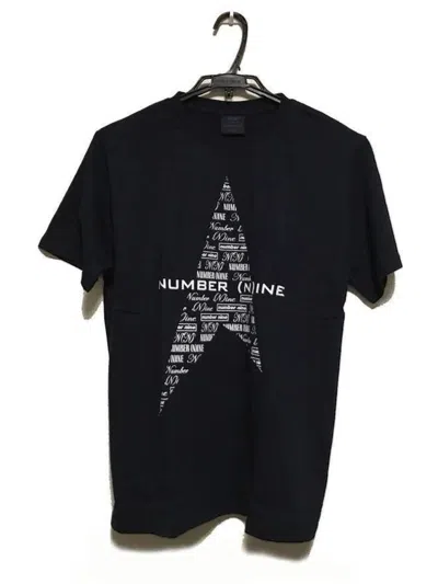 Pre-owned Number N Ine Number Nine Star Multi Logo Tee - Navy (n)ine In Blue